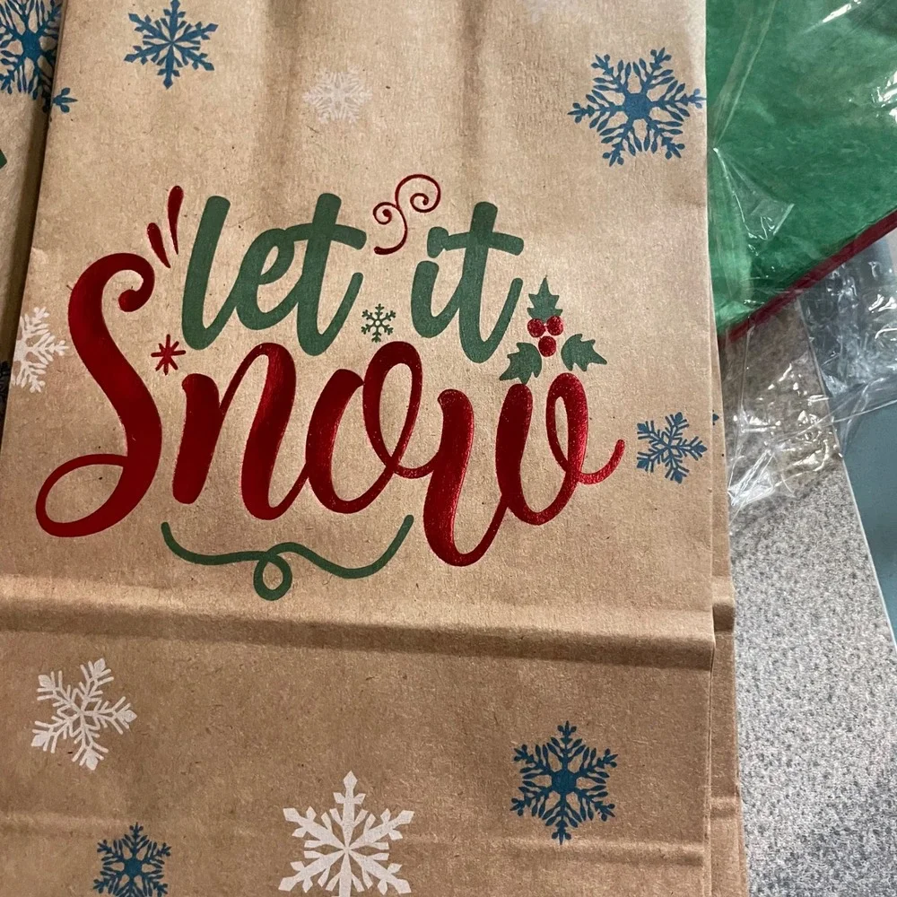 40 piece set Christmas Gift Bags Kraft‎ Paper Holiday Party Favor Treat Bags
